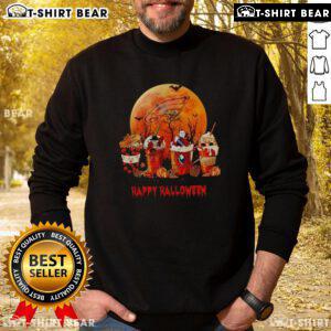 Pretty Philadelphia Eagles Happy Halloween coffee sweatshirt featuring festive graphics and team colors for fans.