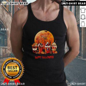 Pretty Philadelphia Eagles Happy Halloween coffee tank top featuring festive graphics and team colors.