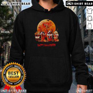 Pretty San Francisco 49ers Happy Halloween coffee hoodie, featuring festive design perfect for game day and spooky season.