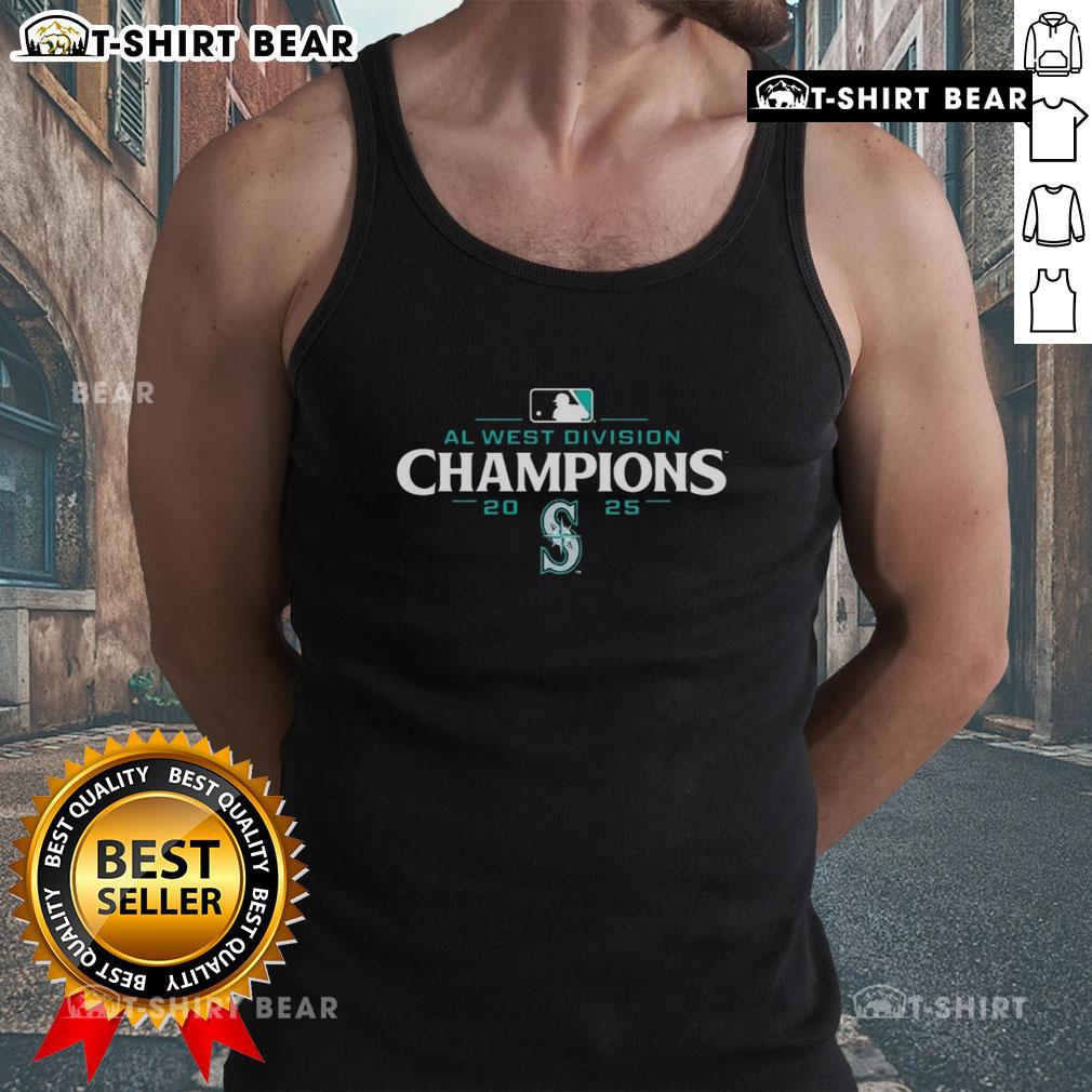 Alt Text: Pretty Seattle Mariners 2025 AL West Division Champions logo on stylish tank top, perfect for fans and summer wear.