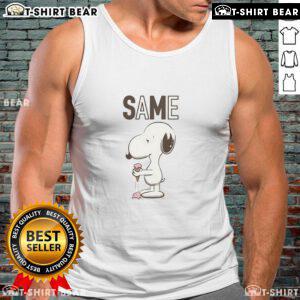 Cute Snoopy ice cream design on a tank top, perfect for summer fashion and fans of Peanuts characters.