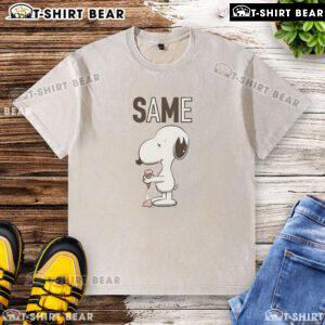 Pretty Snoopy ice cream graphic on a stylish washed t-shirt, perfect for casual summer outfits.