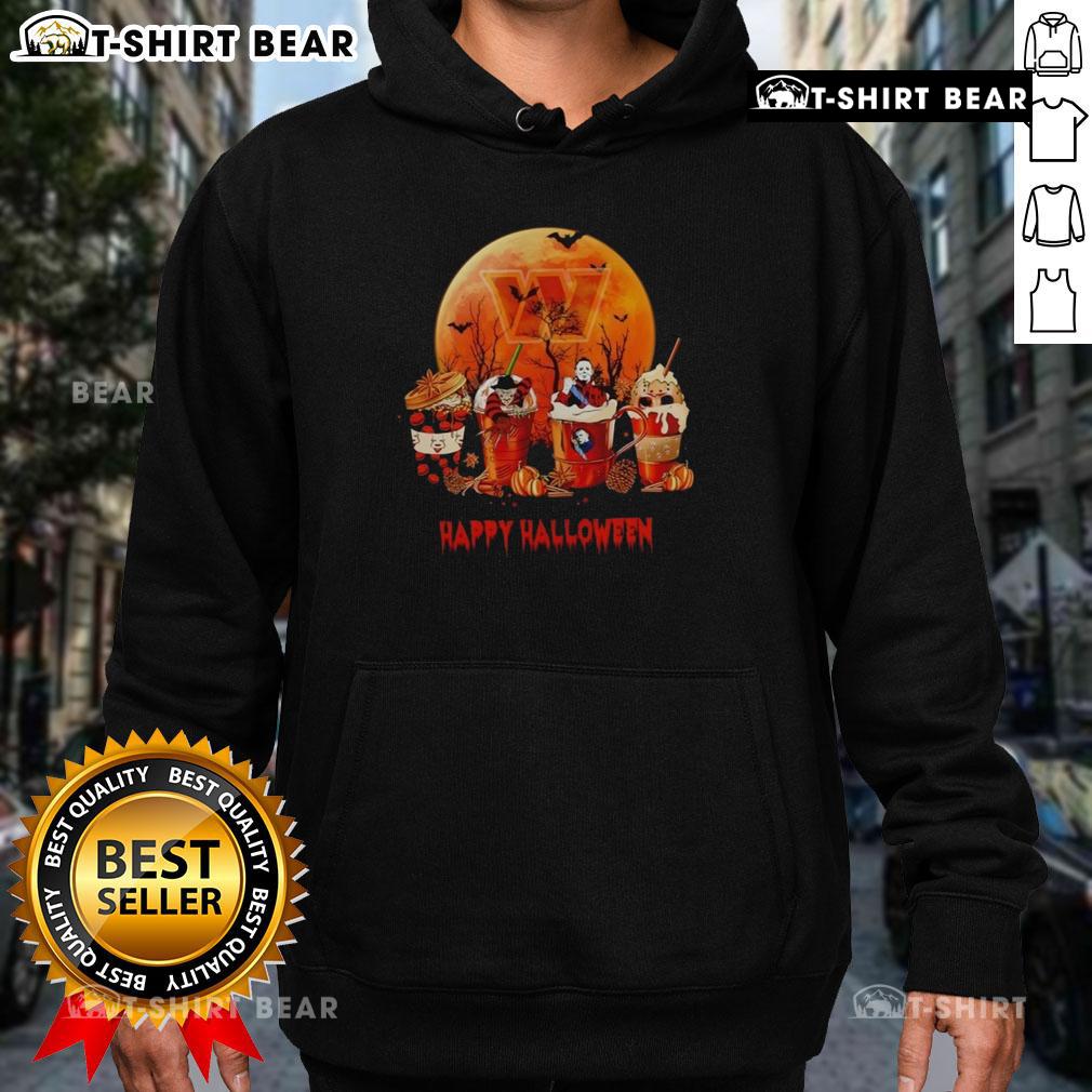 Pretty Washington Commanders Happy Halloween NFL hoodie with festive design and team colors, perfect for fans.