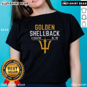 Golden Shellback Ladies Tee celebrating the 250th Anniversary, featuring a vibrant design and comfortable fit.