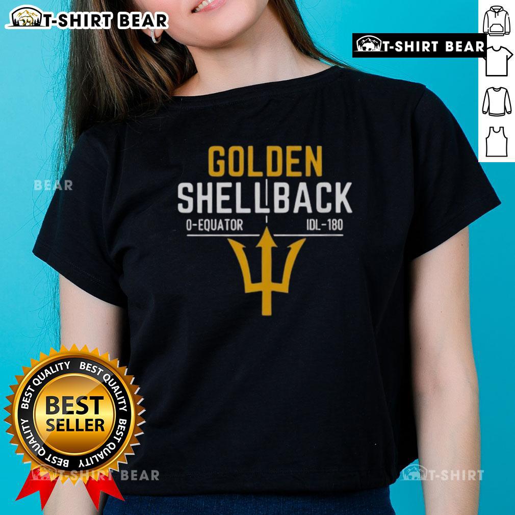 Golden Shellback Ladies Tee celebrating the 250th Anniversary, featuring a vibrant design and comfortable fit.