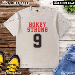 Top Bokey Strong 9 Washed T-Shirt in vibrant colors, showcasing a stylish and comfortable design for casual wear.
