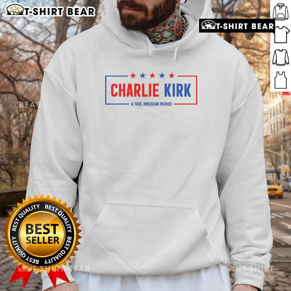 Charlie Kirk American patriot hero hoodie featuring bold design, perfect for supporters of conservative values and activism.
