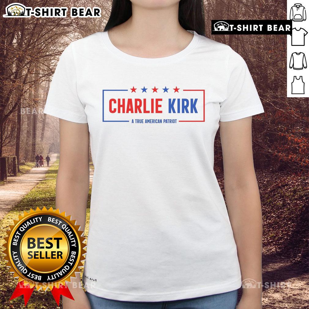 Top Charlie Kirk American Patriot Hero Ladies Tee featuring a stylish design for proud patriots and supporters.