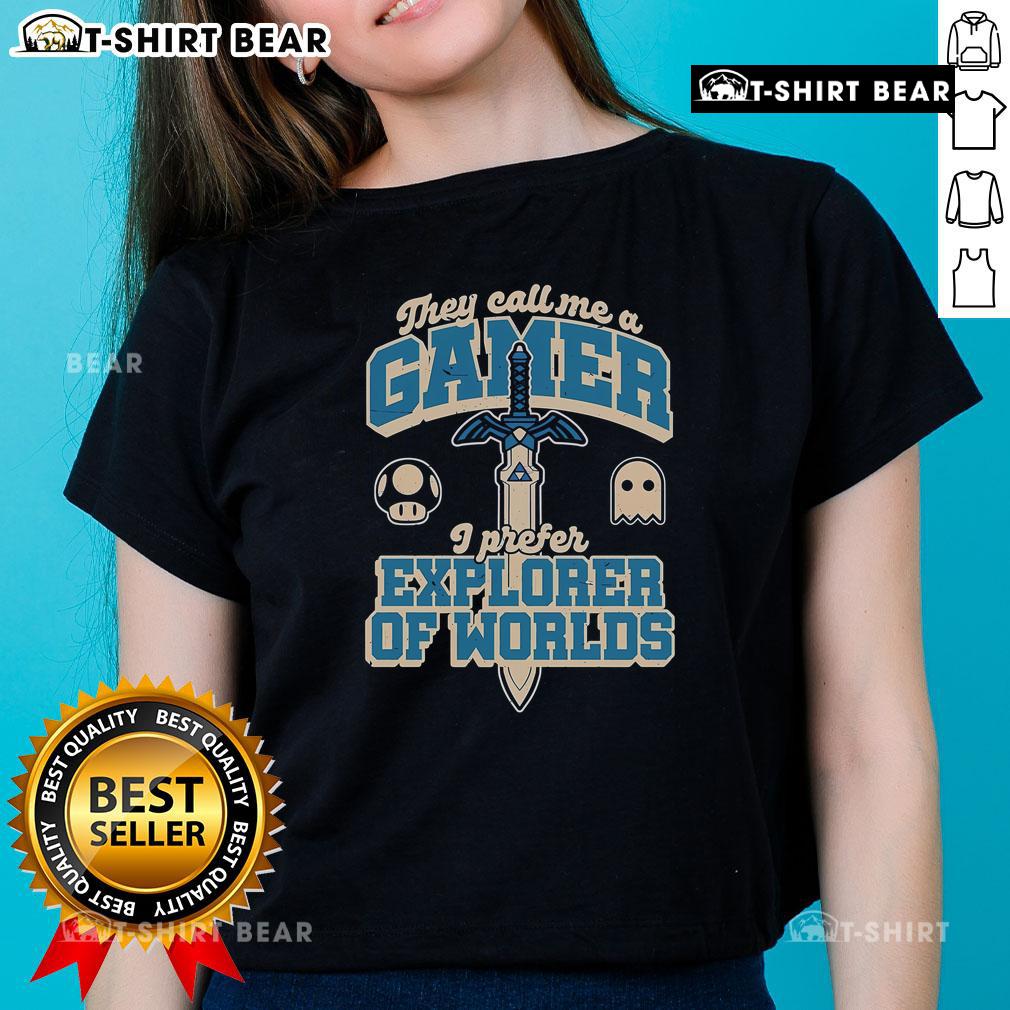 Top Gamer Sword Explorer Ladies Tee featuring a stylish design for enthusiastic female gamers.
