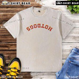 Top Hotdog Upside Down Washed T-Shirt featuring vibrant graphic design and soft fabric, perfect for casual wear.