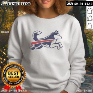Alt Text: Top Husky Buffalo Bills football parody logo sweatshirt featuring a fun, unique design for fans.