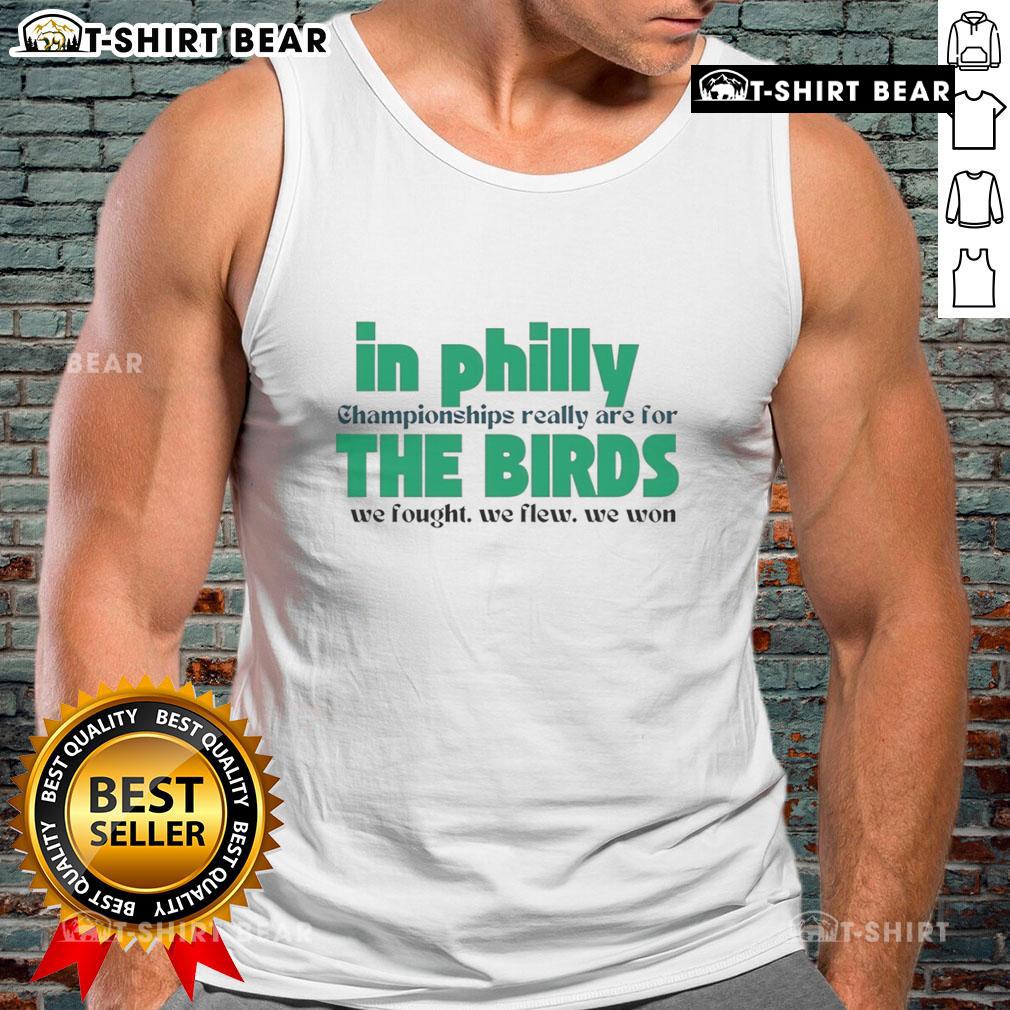 Top In Philly Championships tank top featuring a bird design, celebrating victory and team spirit in Philadelphia.