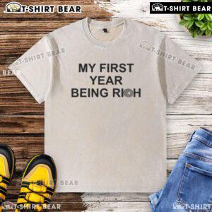 Top Jalen Carter Eagles My First Year Being Rich Washed T-Shirt featuring bold graphics and vibrant colors for fans.