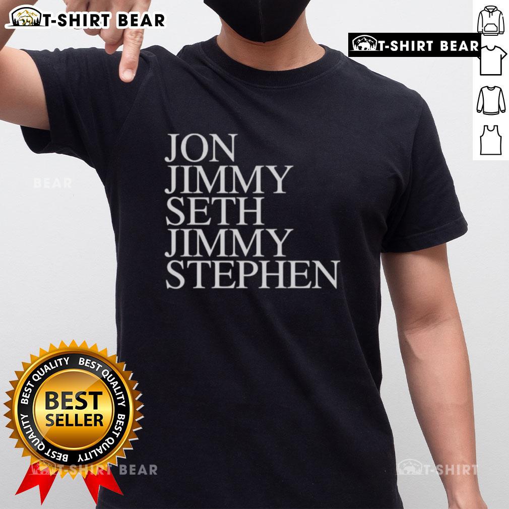 Top John Jimmy Seth Jimmy Stephen T-Shirt featuring vibrant graphics and stylish design for fans of the series.