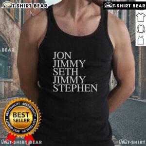 Stylish tank top featuring designs by John, Jimmy, Seth, and Stephen, perfect for summer fashion and casual wear.