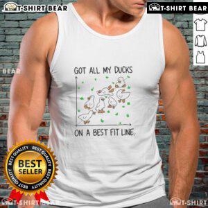 Funny duck graphic on a 'Best Fit Line' tank top, perfect for casual wear and showcasing a playful style.