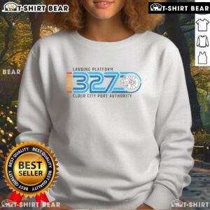 Alt Text: Cozy Top Landing Platform 327 Cloud City Port Authority sweatshirt featuring a stylish design perfect for casual wear.