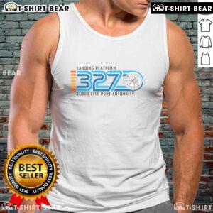 Top Landing Platform 327 at Cloud City Port Authority displayed on a stylish tank top for aviation enthusiasts.