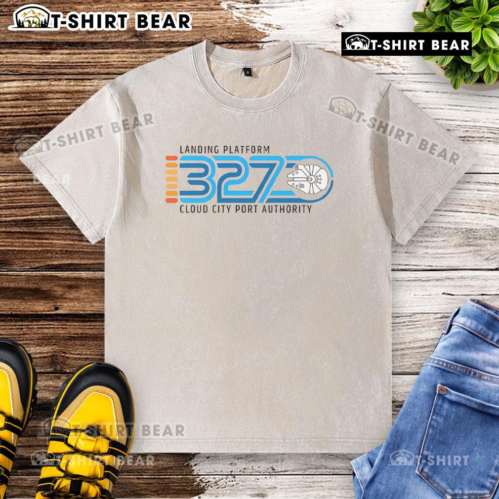 Top Landing Platform 327 Cloud City Port Authority washed t-shirt featuring a stylish design and comfortable fit.