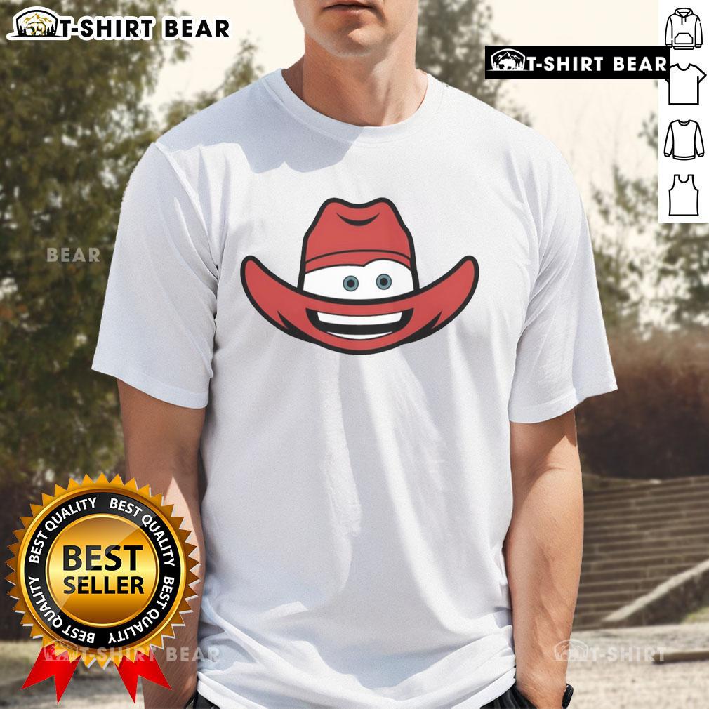 Top Lightning McLean Hat T-Shirt featuring vibrant graphics, perfect for fans of Cars and stylish casual wear.