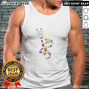 Alt Text: Top Mr. DNA cartoon design on a tank top for science lovers, perfect for showcasing your passion for genetics.