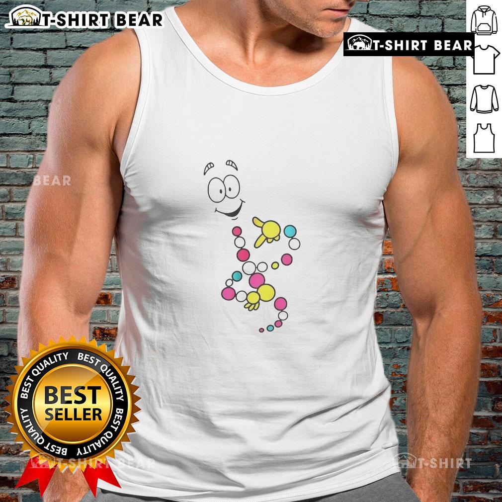 Alt Text: Top Mr. DNA cartoon design on a tank top for science lovers, perfect for showcasing your passion for genetics.