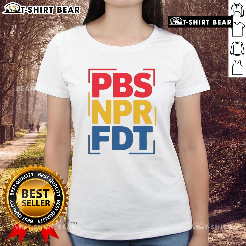 Top PBS NPR FDT Public Media Graphic Ladies Tee featuring vibrant design and comfortable fit for media enthusiasts.