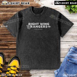 Top Right Wing Rangers washed t-shirt featuring vibrant colors and a stylish design, perfect for fans and casual wear.
