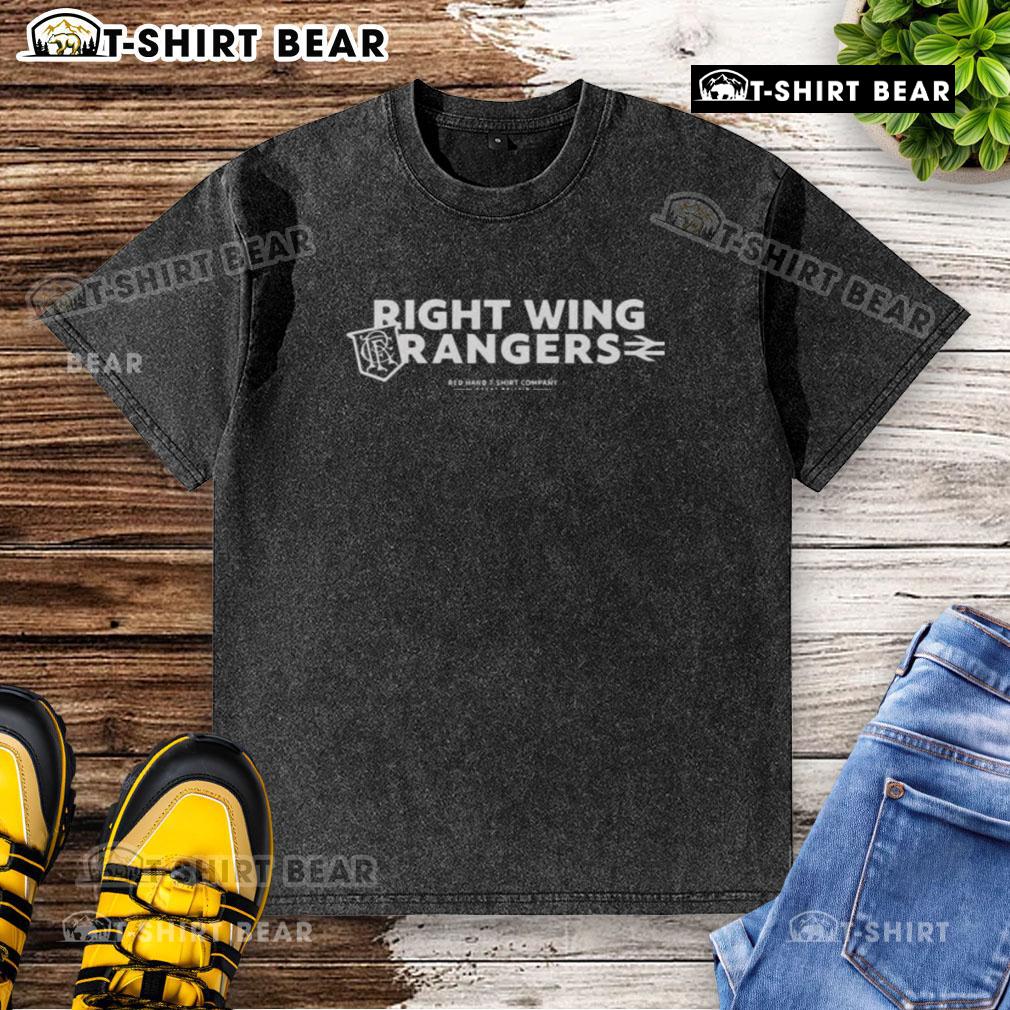 Top Right Wing Rangers washed t-shirt featuring vibrant colors and a stylish design, perfect for fans and casual wear.