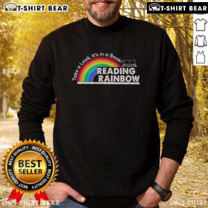 Cozy retro sweatshirt for book lovers featuring 'Top Take A Look It's In A Book' design, perfect for reading enthusiasts.