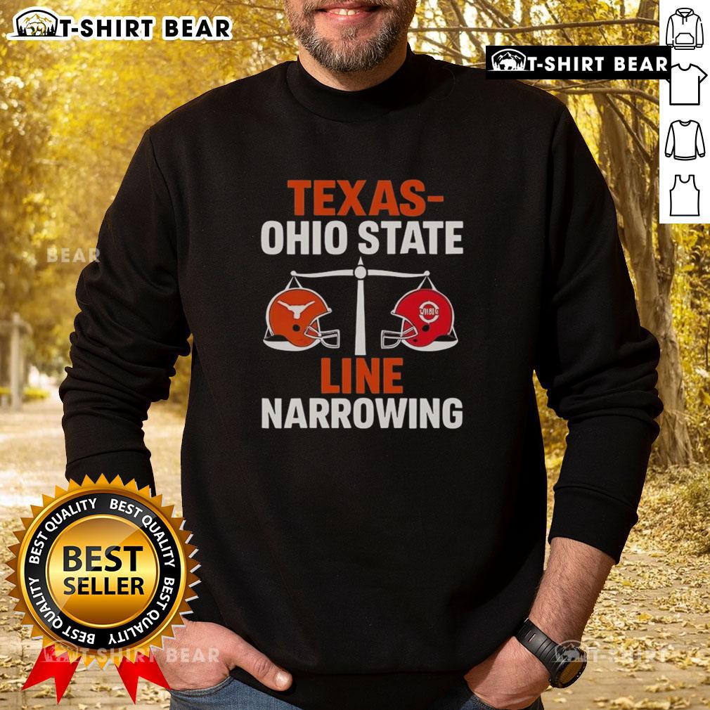 Top Texas vs Ohio State 2025 Line Narrowing Sweatshirt featuring bold graphics and comfortable fit for fans.