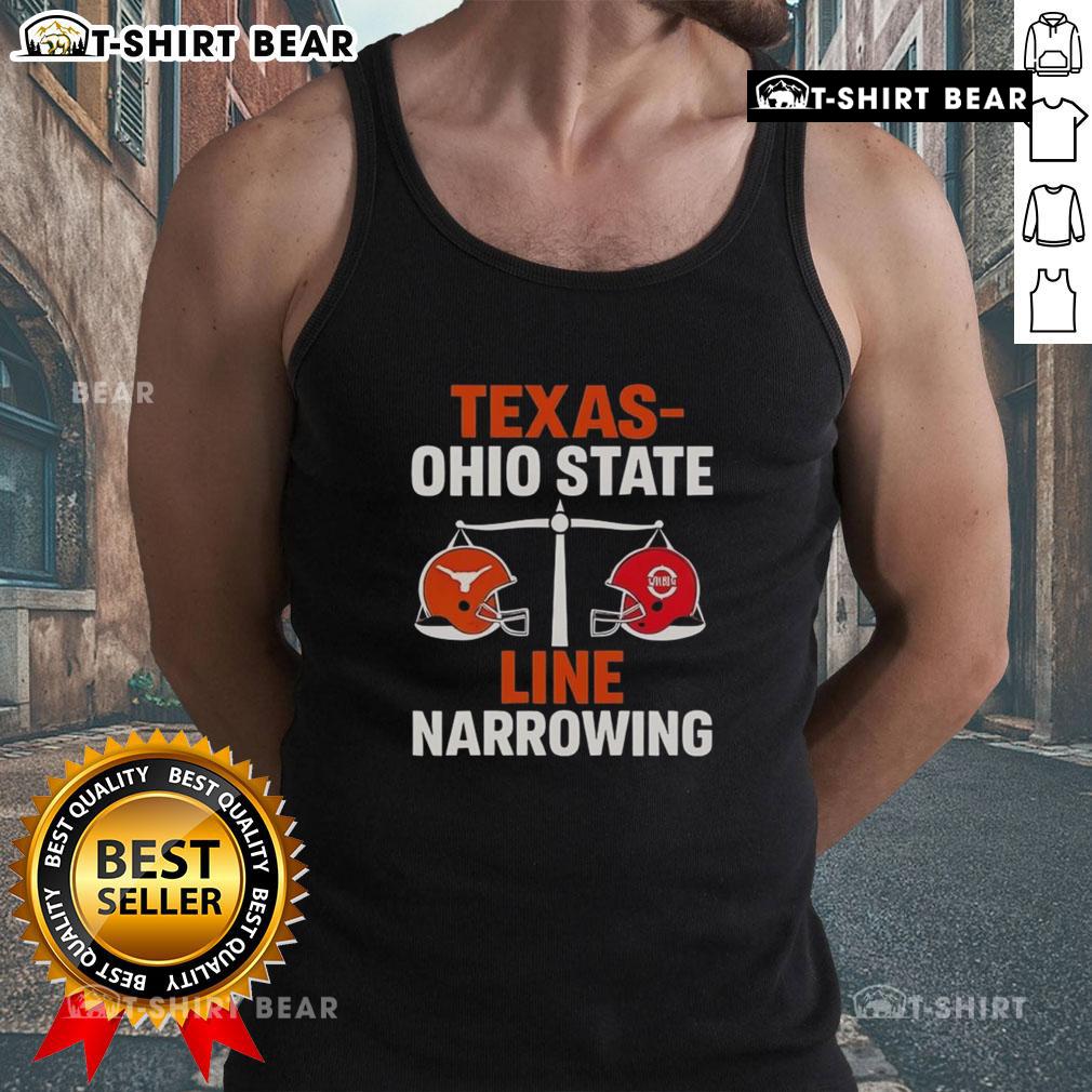 Top Texas vs Ohio State 2025 line narrowing tank top featuring bold graphics and a stylish design for fans.