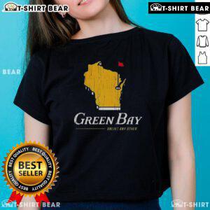 Stylish Green Bay Packers ladies tee featuring a unique design, perfect for fans to showcase team spirit and style.