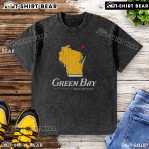 Top Unlike Any Other Green Bay Packers Washed T-Shirt featuring vibrant team colors and distressed vintage style.