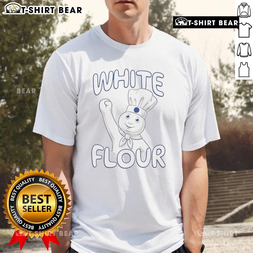 Top White Flour Pillsbury Doughboy T-Shirt featuring a playful graphic of the iconic mascot for baking enthusiasts.