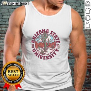 Arizona State Sun Devils football tank top featuring ASU logo, established 1885, perfect for fans and sports enthusiasts.