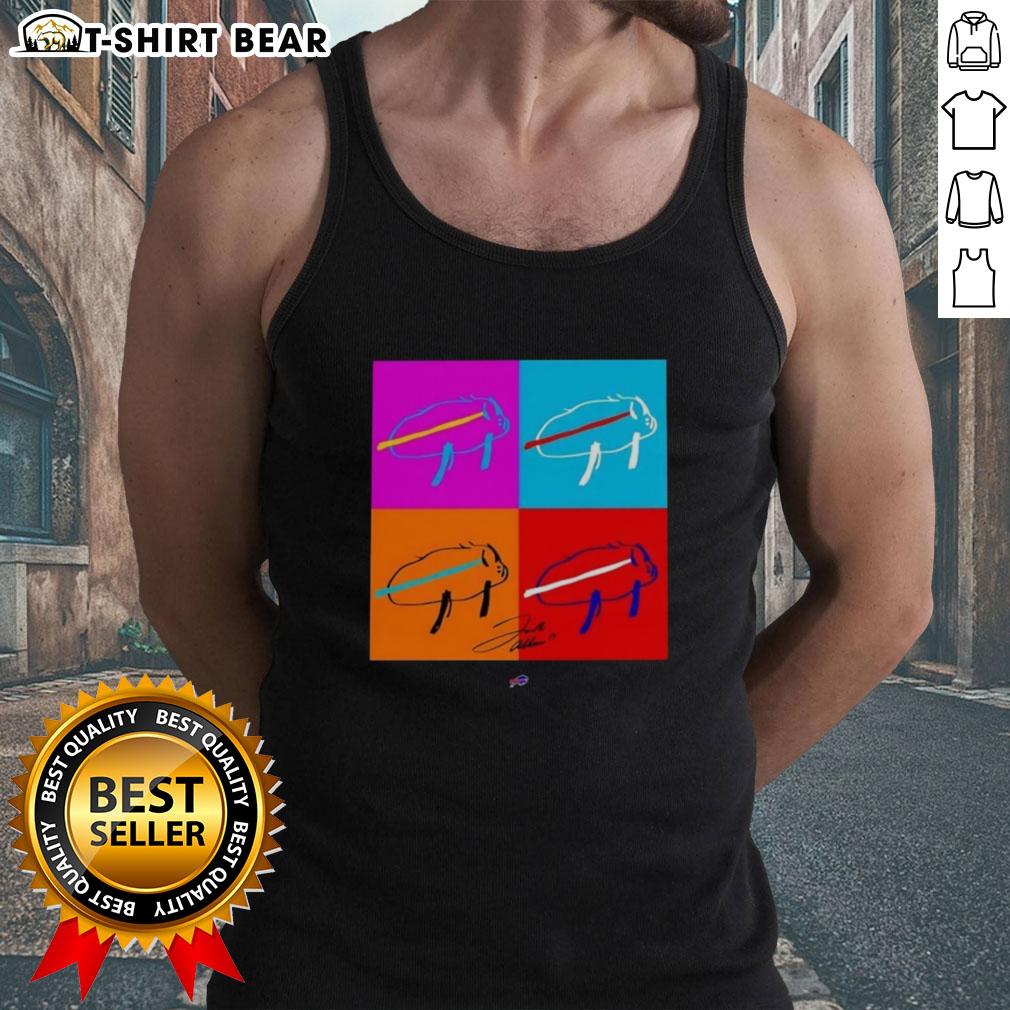 Awesome Josh Allen Buffalo Bills illustration tank top featuring a bold graphic design of the star quarterback.
