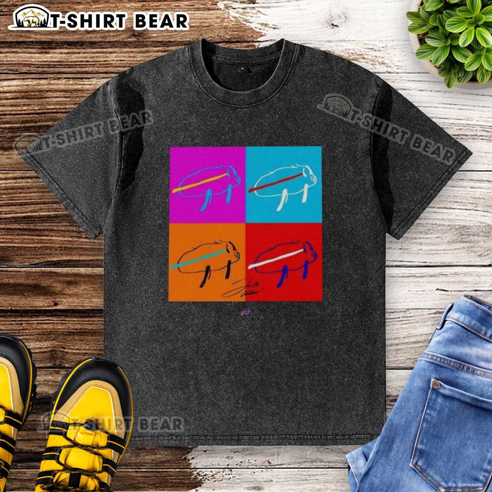 Awesome Josh Allen Buffalo Bills Billustration Signature T-Shirt in washed style, perfect for fans and collectors.