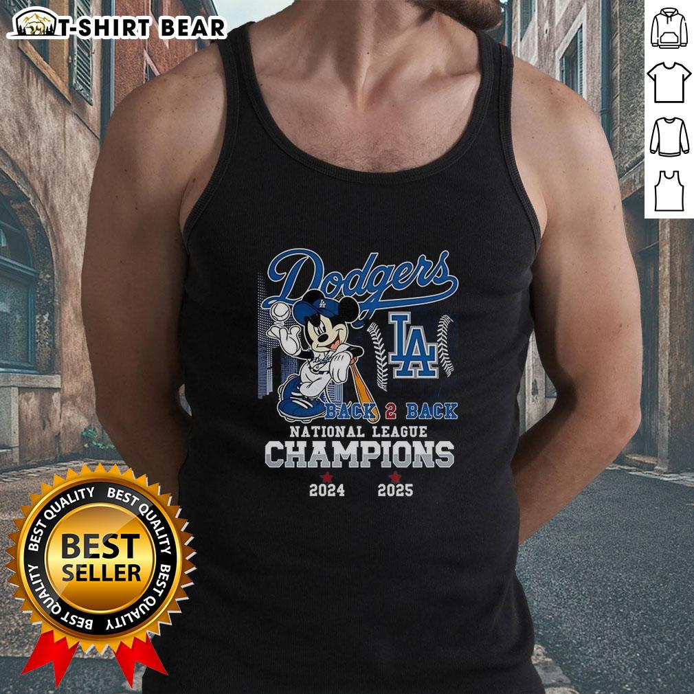 Alt Text: Awesome Mickey Mouse x Los Angeles Dodgers tank top celebrating 2025 Back-to-Back National League Champions.