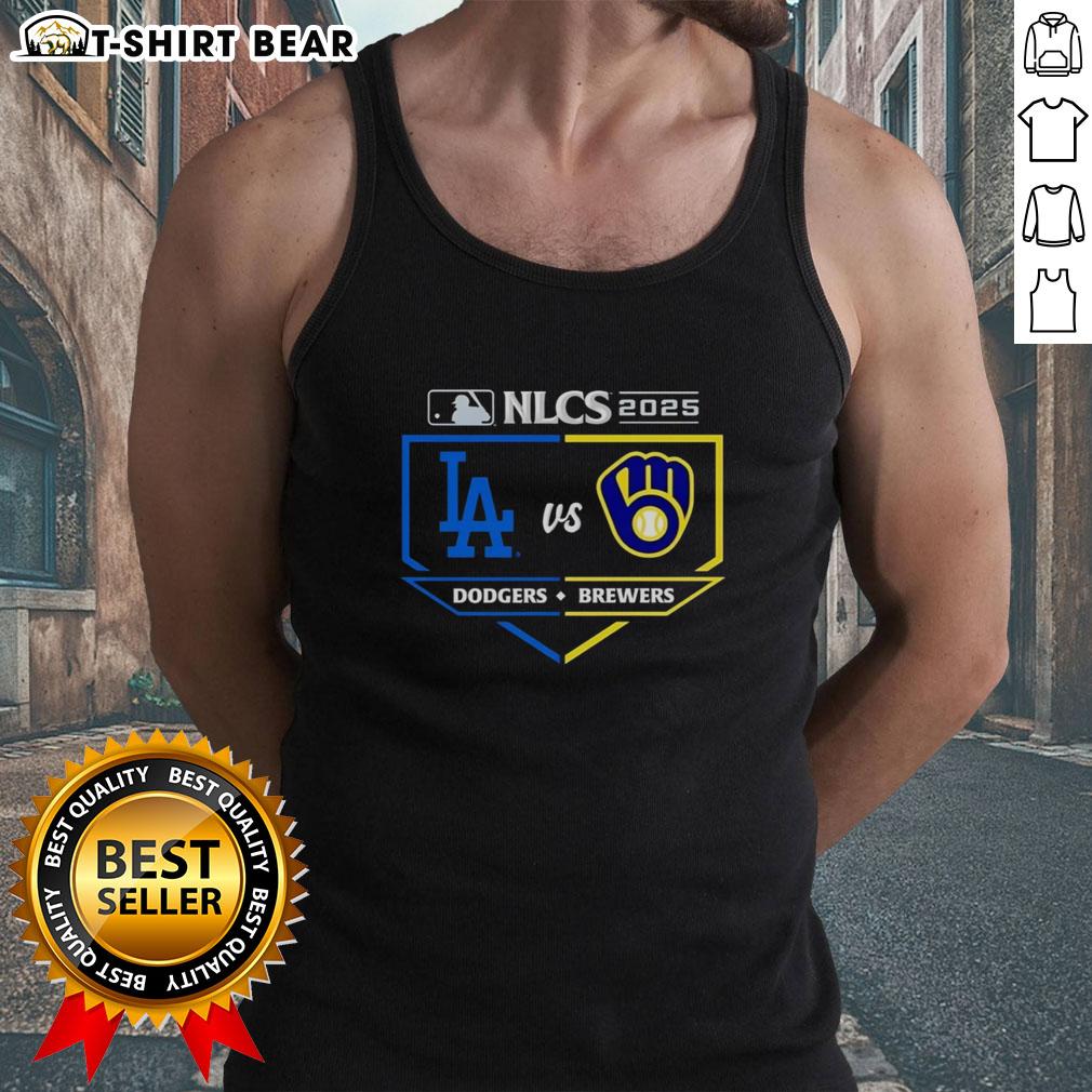 Awesome Milwaukee Brewers vs Los Angeles Dodgers 2025 NLCS Matchup Tank Top featuring team logos and vibrant design.