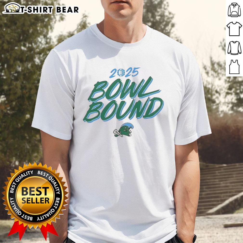 Alt Text: Awesome Tulane Green Wave Bowl Bound 2025 T-Shirt featuring vibrant graphics and team colors for fans.