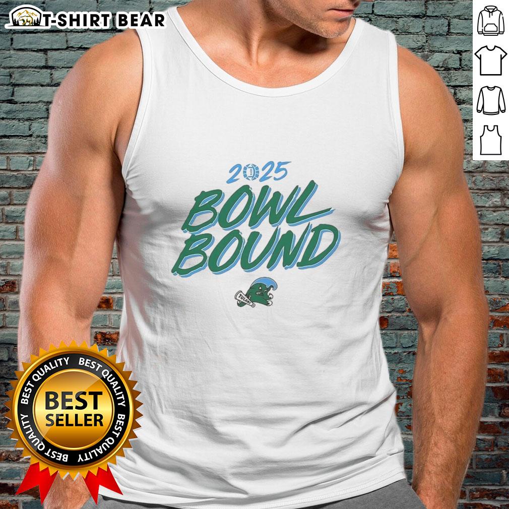 Awesome Tulane Green Wave Bowl Bound 2025 tank top featuring vibrant team colors and logo, perfect for fans.
