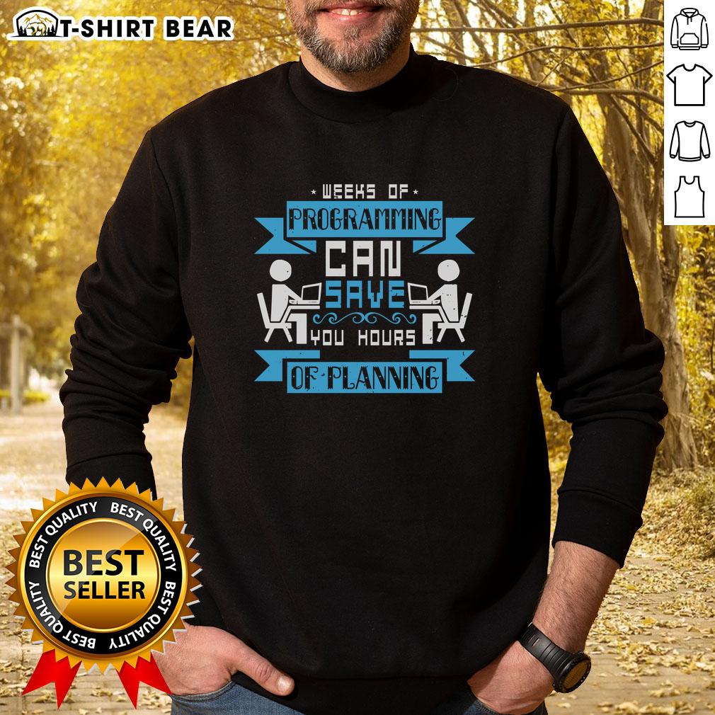 Awesome Weeks of Programming sweatshirt featuring a stylish design perfect for coders and tech enthusiasts.