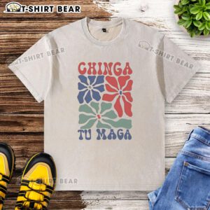 Good Chinga Tu Maga washed t-shirt in soft cotton with vibrant design, perfect for casual wear and making a statement.