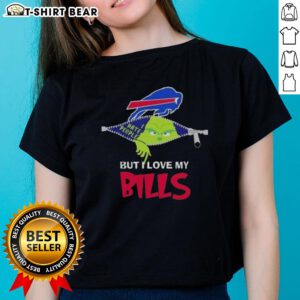 Good Grinch Christmas ladies tee featuring a Buffalo Bills design, perfect for festive football fans and holiday cheer.