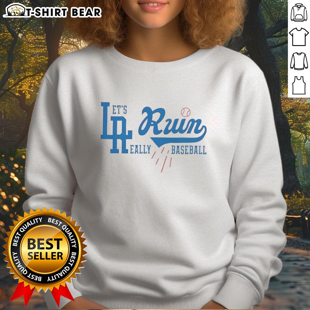 Good LA Run Dodgers sweatshirt featuring a sporty design, perfect for baseball fans and casual wear.