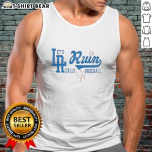 Good LA Run Dodgers tank top featuring a stylish design for baseball fans, perfect for workouts or casual outings.
