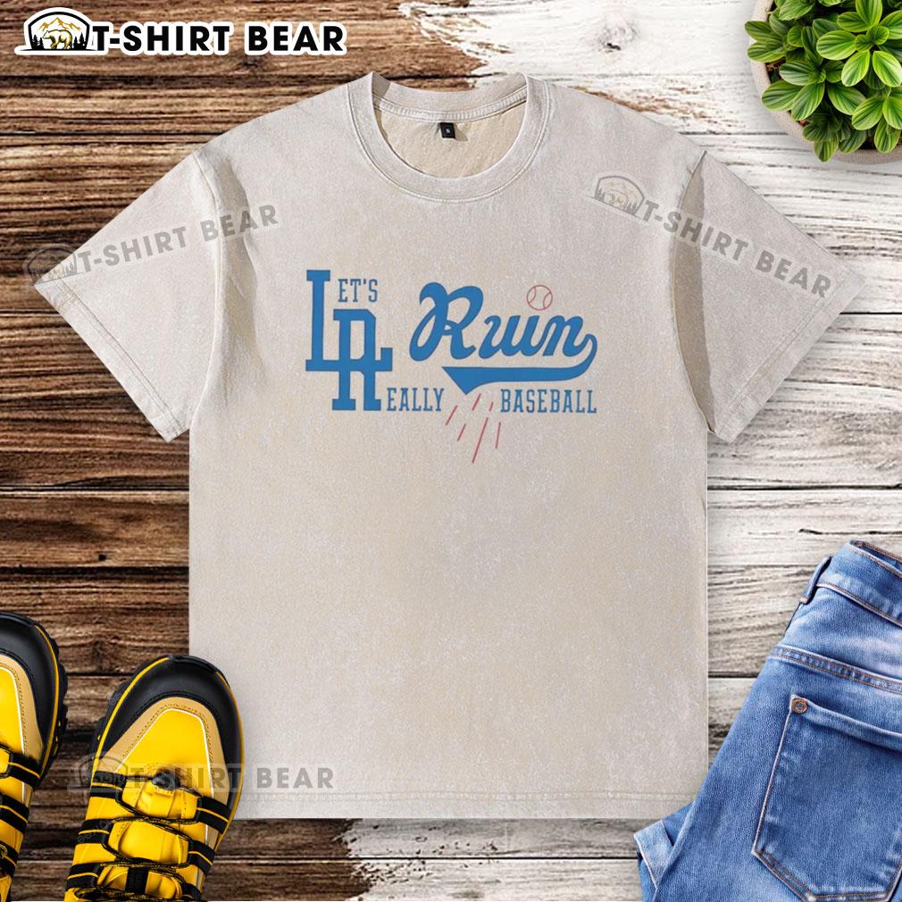 Good LA Run Dodgers washed t-shirt featuring vintage baseball design for fans and casual wear enthusiasts.