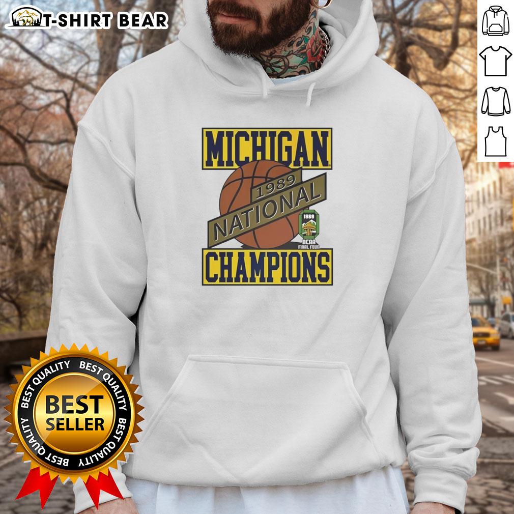 Alt Text: Good Michigan Wolverines Basketball National Champions 1989 Hoodie featuring team colors and logo design.