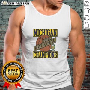 1989 Michigan Wolverines Basketball National Champions tank top showcasing team pride and vintage sports style.